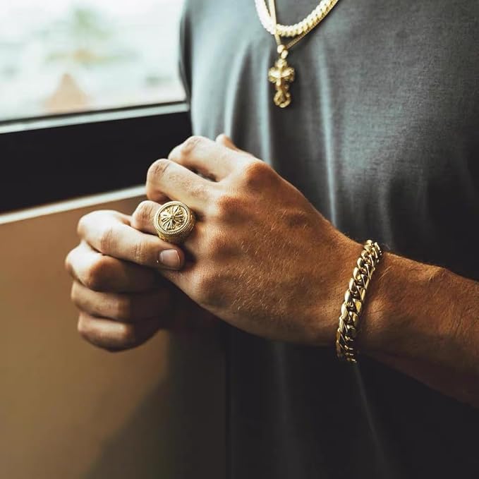 Cuban Link Chain Bracelet 24k Gold Plated