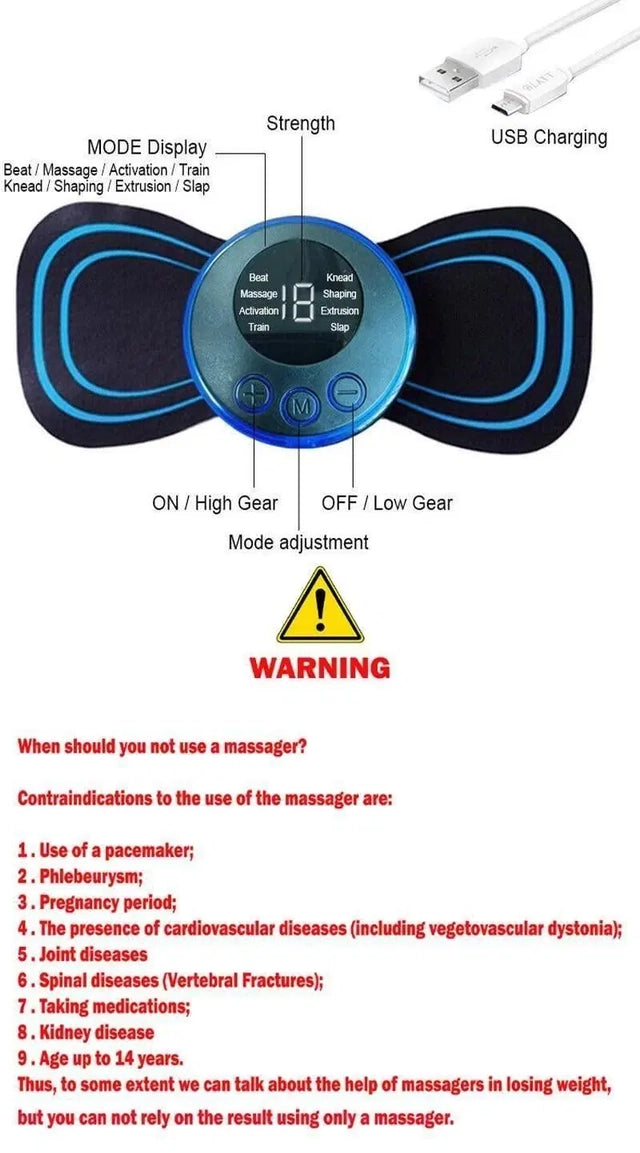 Rechargeable Electric Mini Massager for Pain Relief